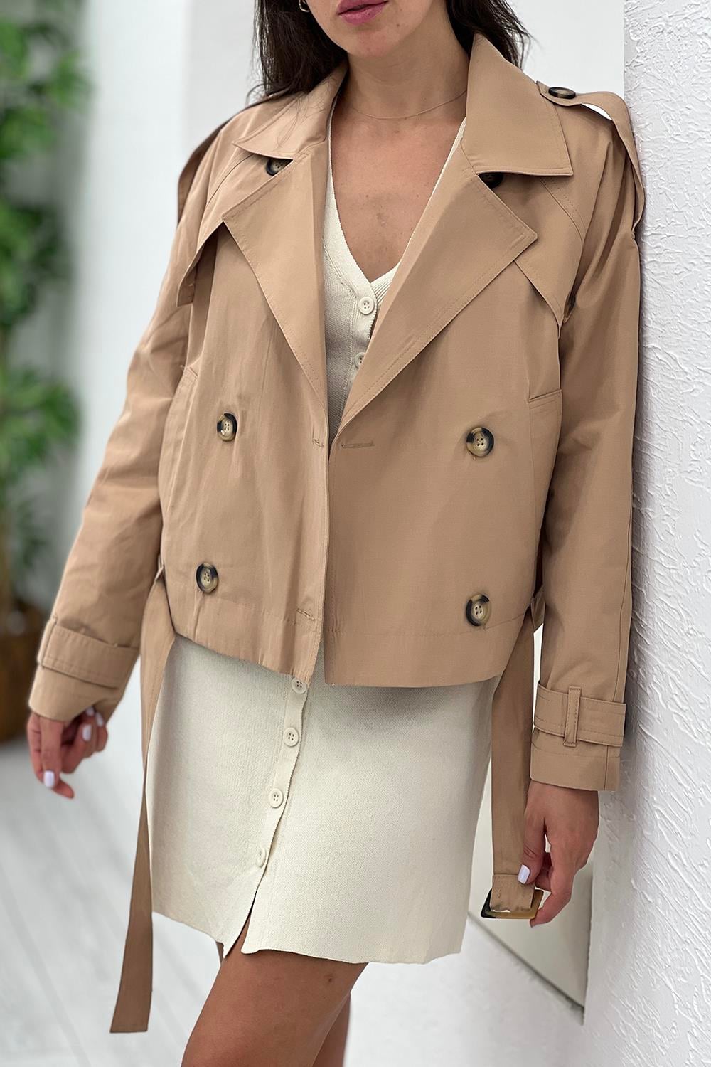 Camel Kısa Trençkot 7094