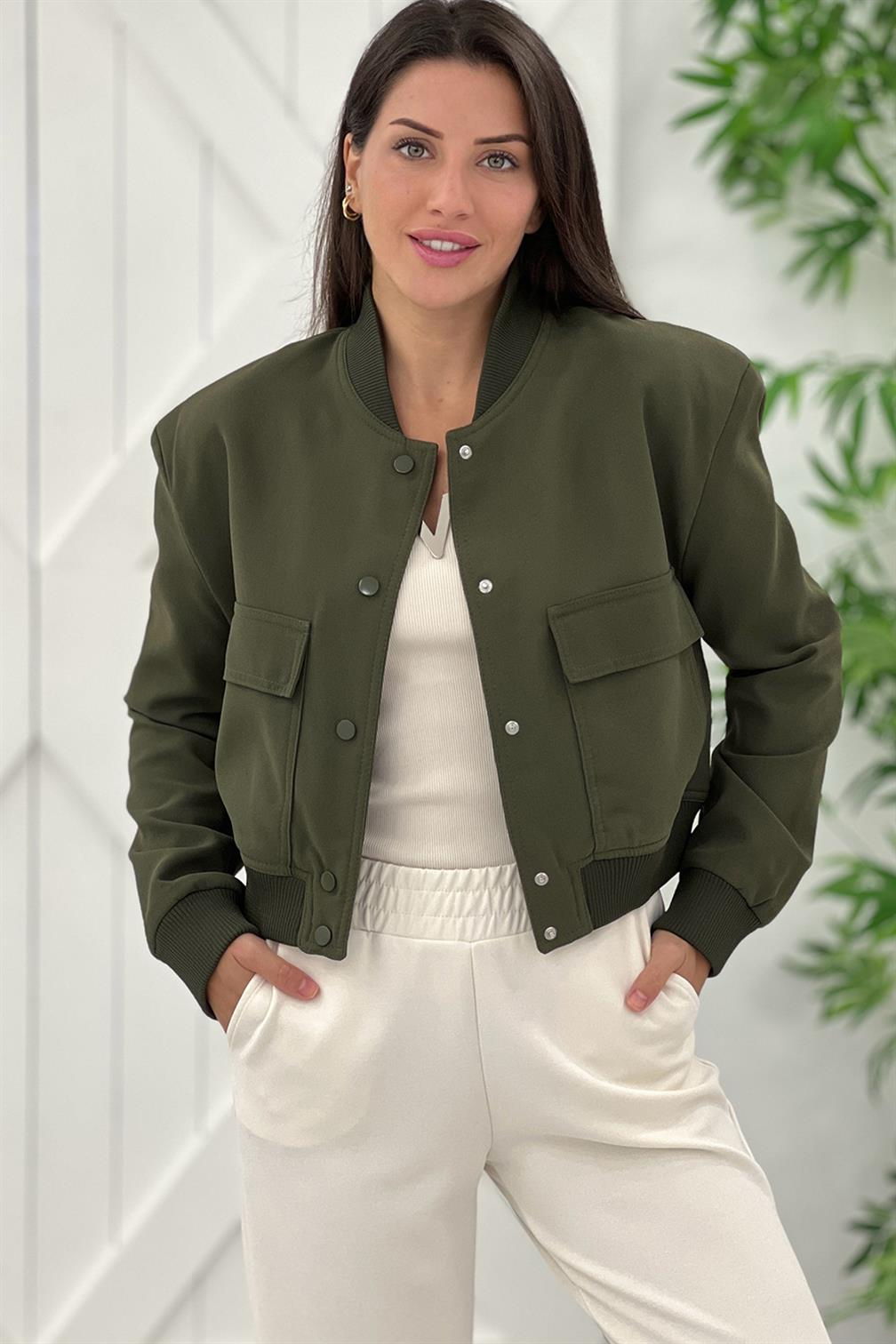 Haki Bomber Ceket 54404