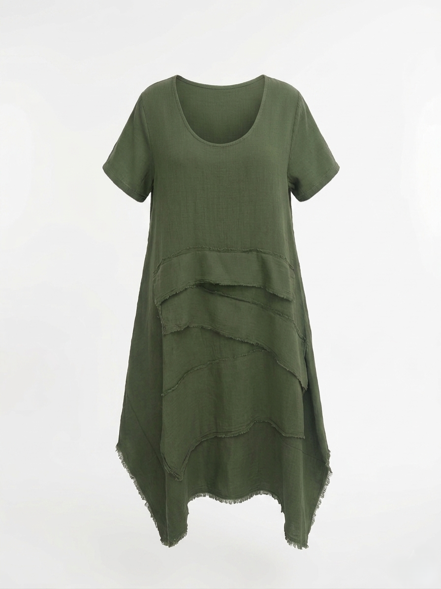 Haki Oversize Müslin Elbise 3866