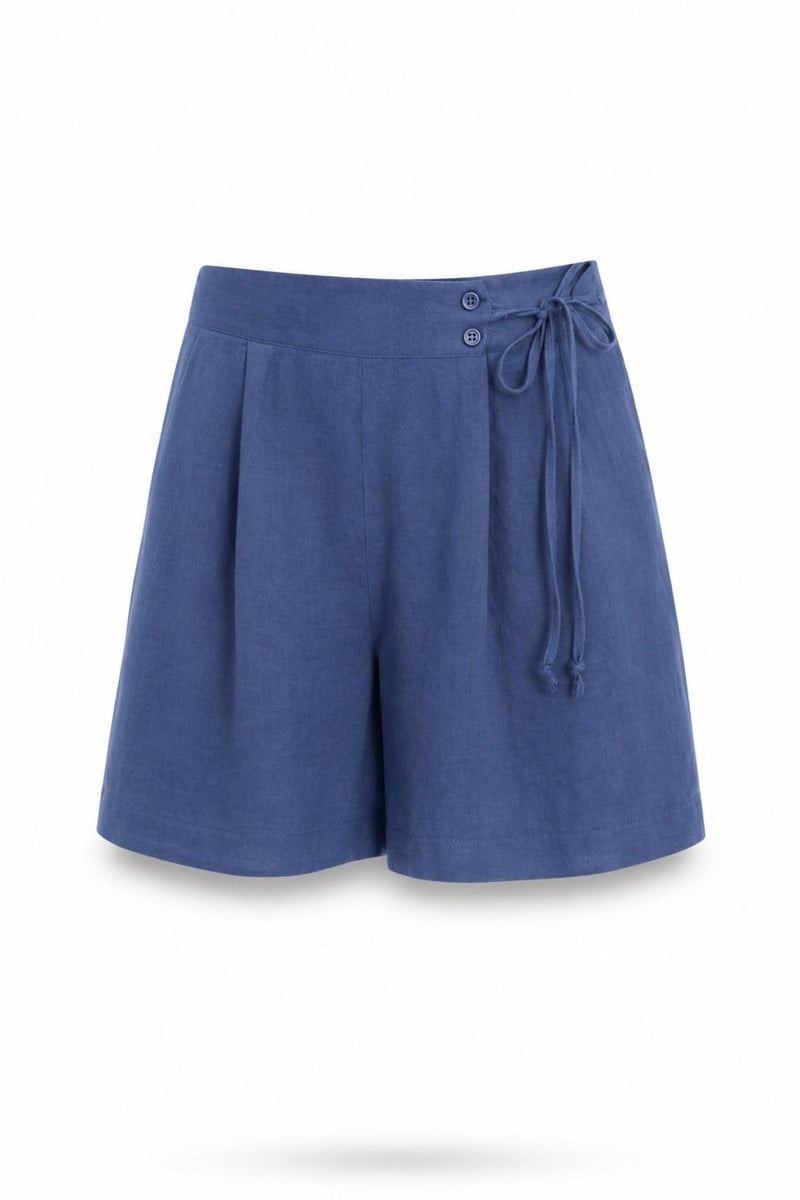 İndigo Keten Şort 3954
