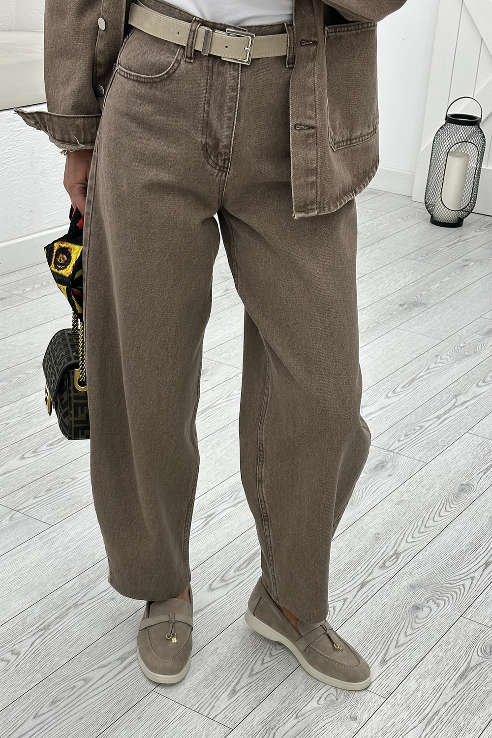 Kahverengi Barrel Jean 4209