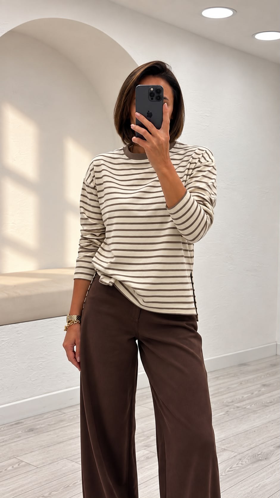 Kahverengi Çizgili Triko 26354