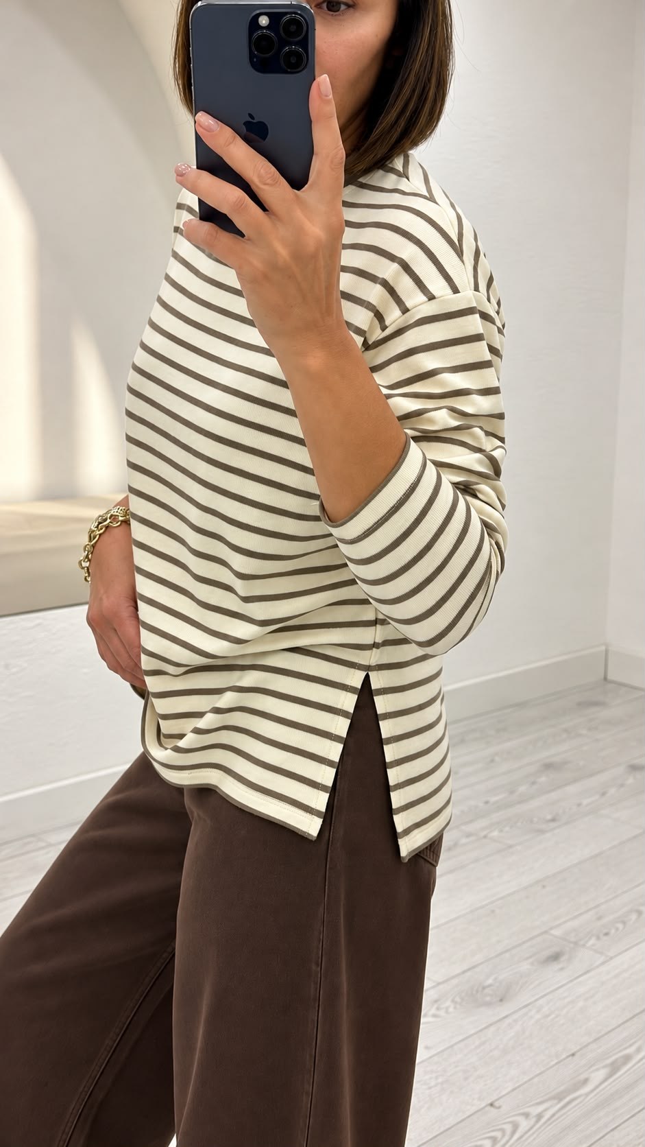 Kahverengi Çizgili Triko 26354