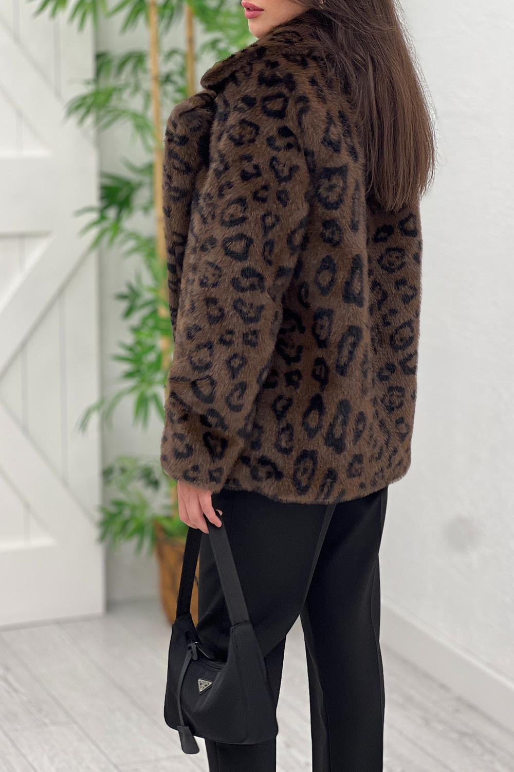 Kahverengi Leopar Suni Premium Kürk 508012