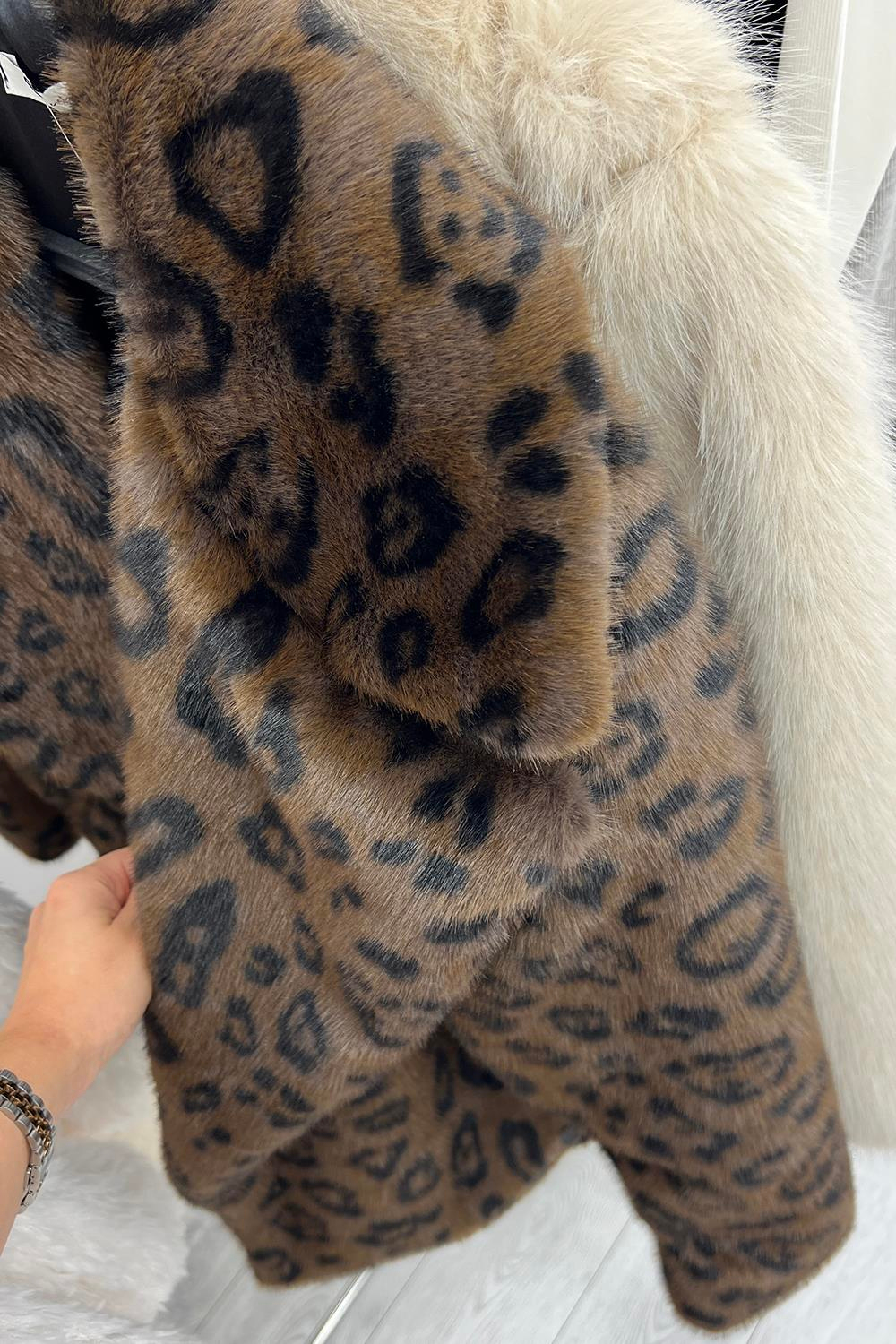 Kahverengi Leopar Suni Premium Kürk 508012
