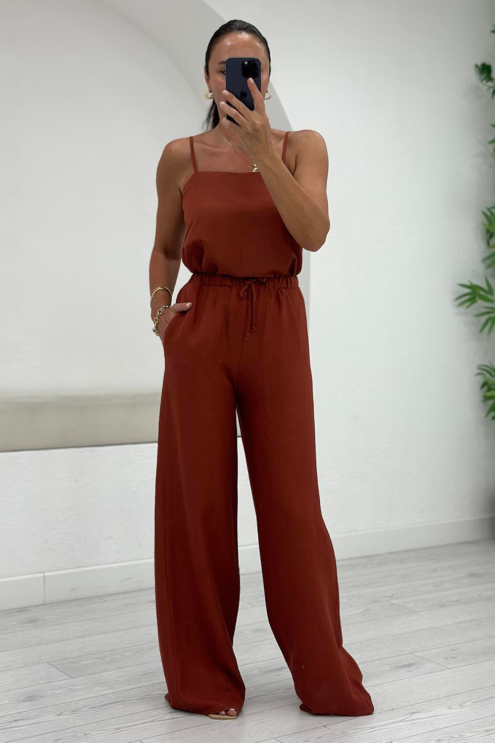 Kiremit Askılı Büstiyer Pantolon Takım 51039