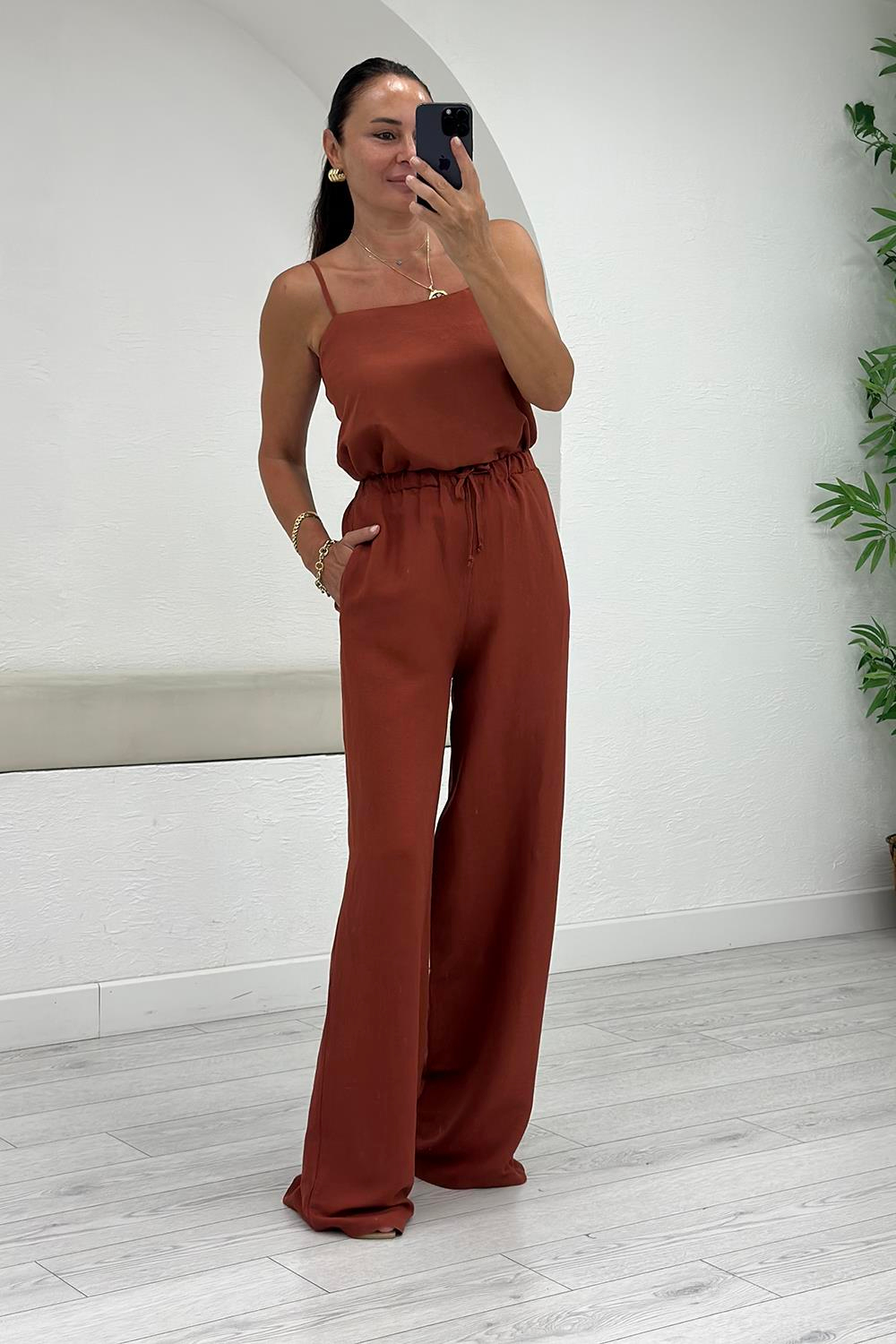 Kiremit Askılı Büstiyer Pantolon Takım 51039