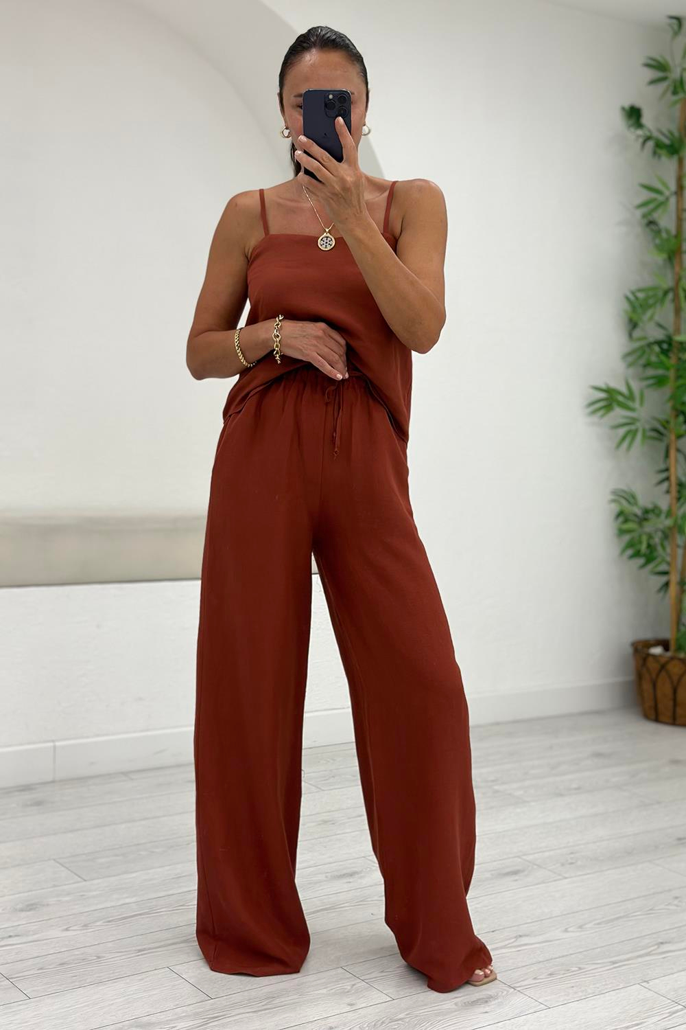 Kiremit Askılı Büstiyer Pantolon Takım 51039