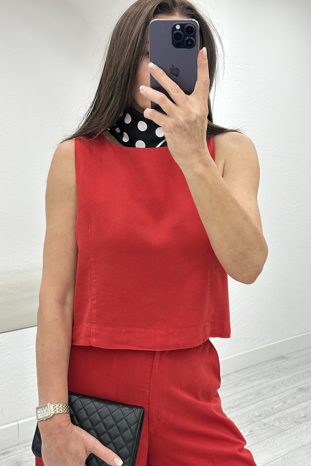 Kırmızı Crop Pantolon Takım 0010