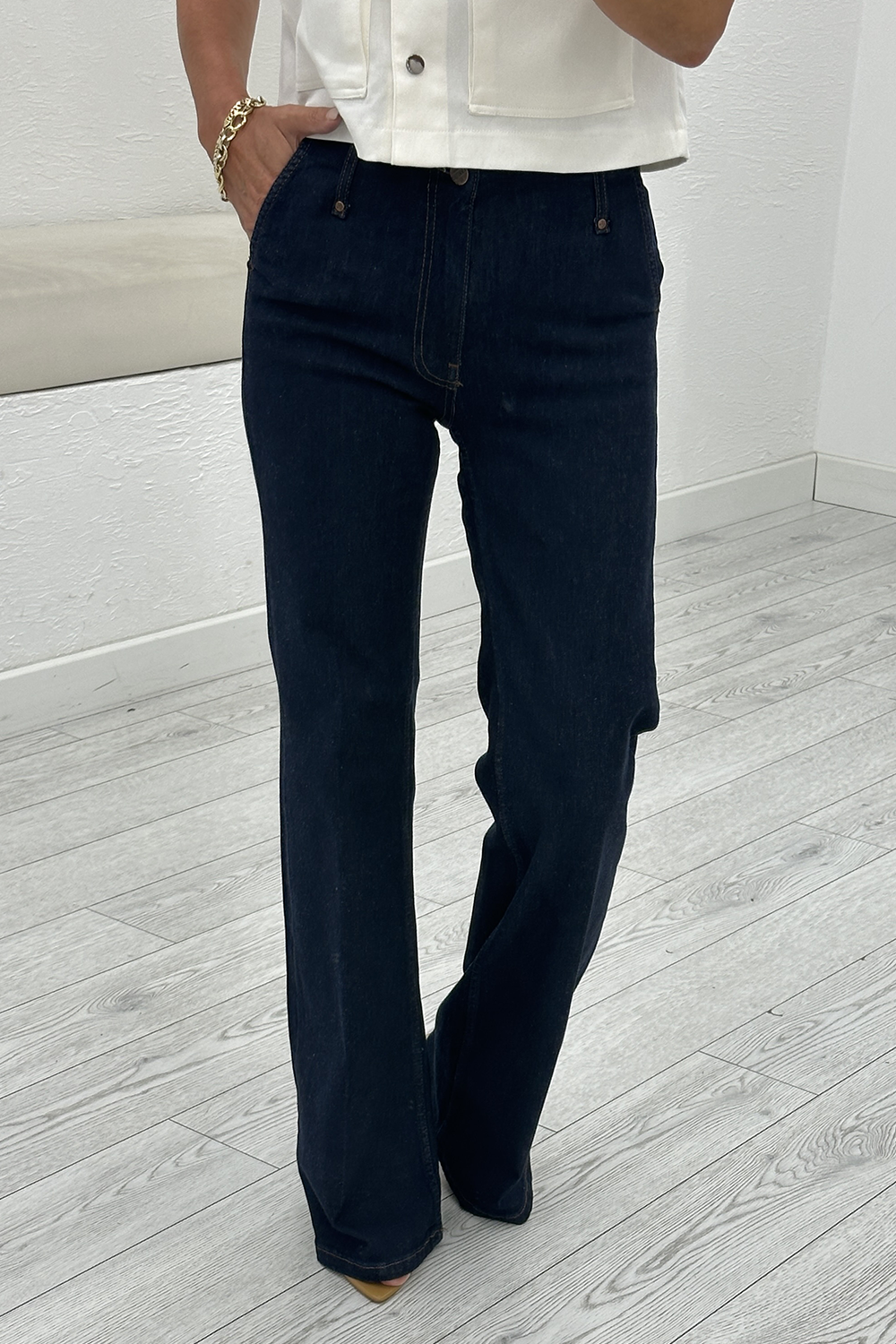 Koyu Mavi Flare Jean 546011
