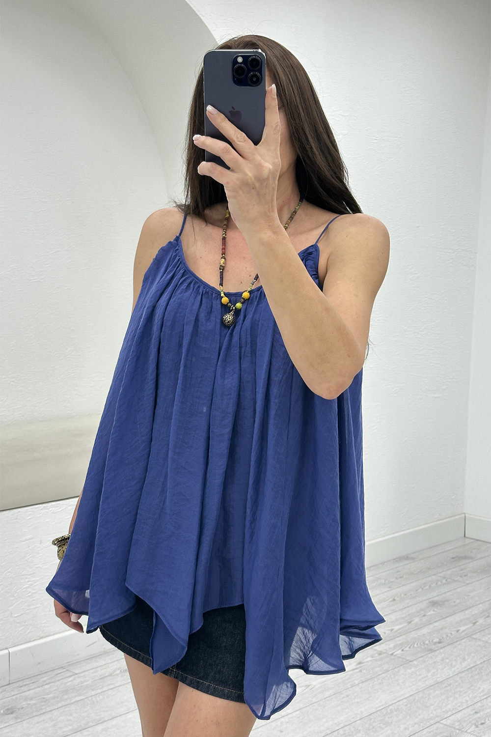 Lacivert Askılı Bluz 5090