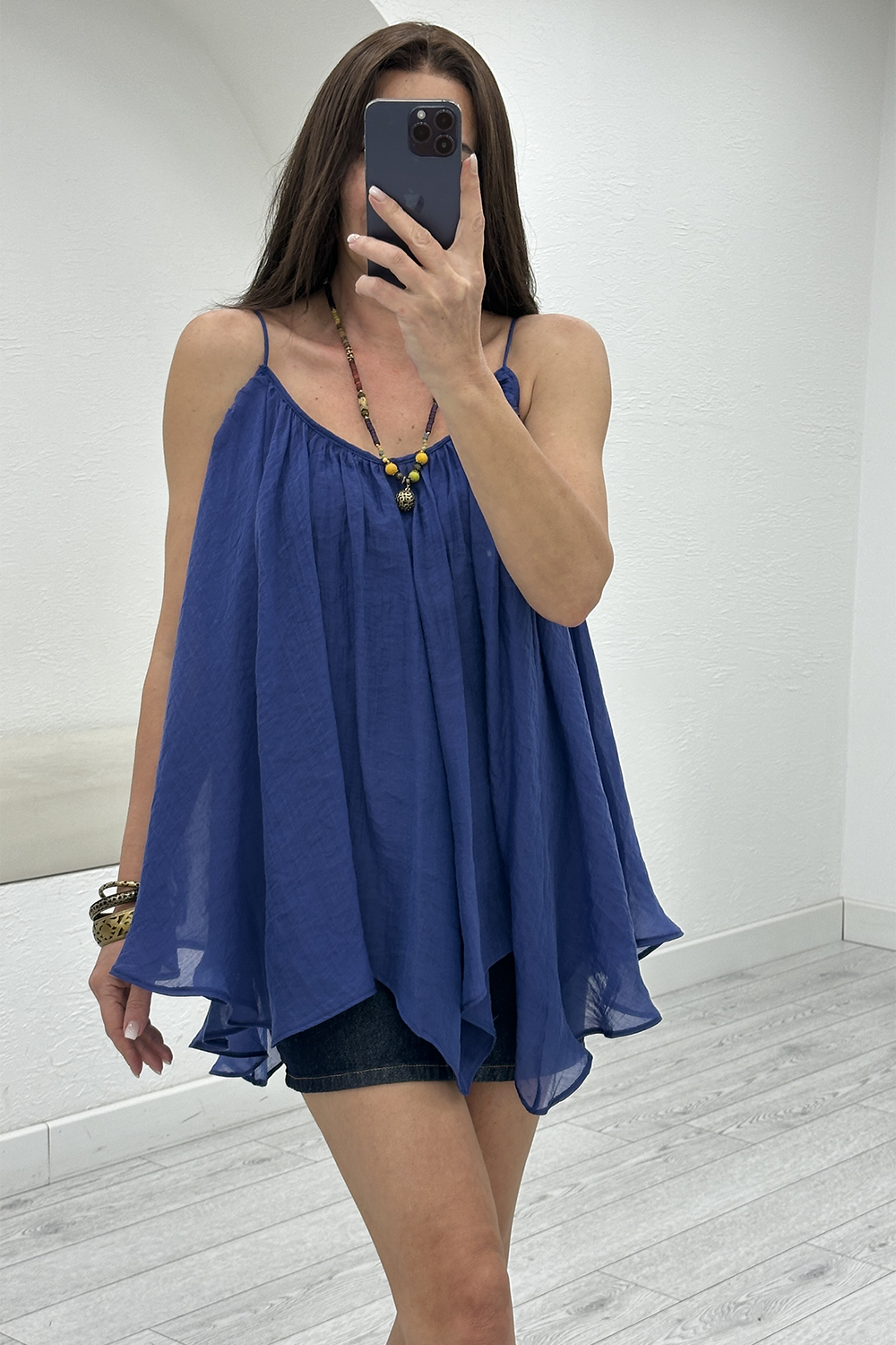 Lacivert Askılı Bluz 5090