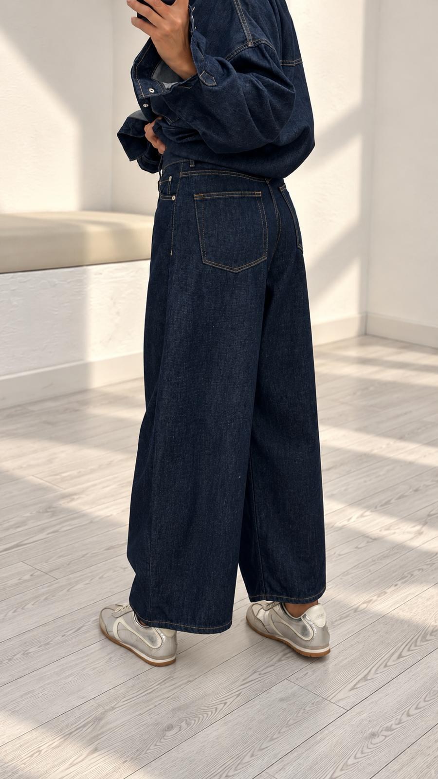 Lacivert Barrel Pantolon 4314