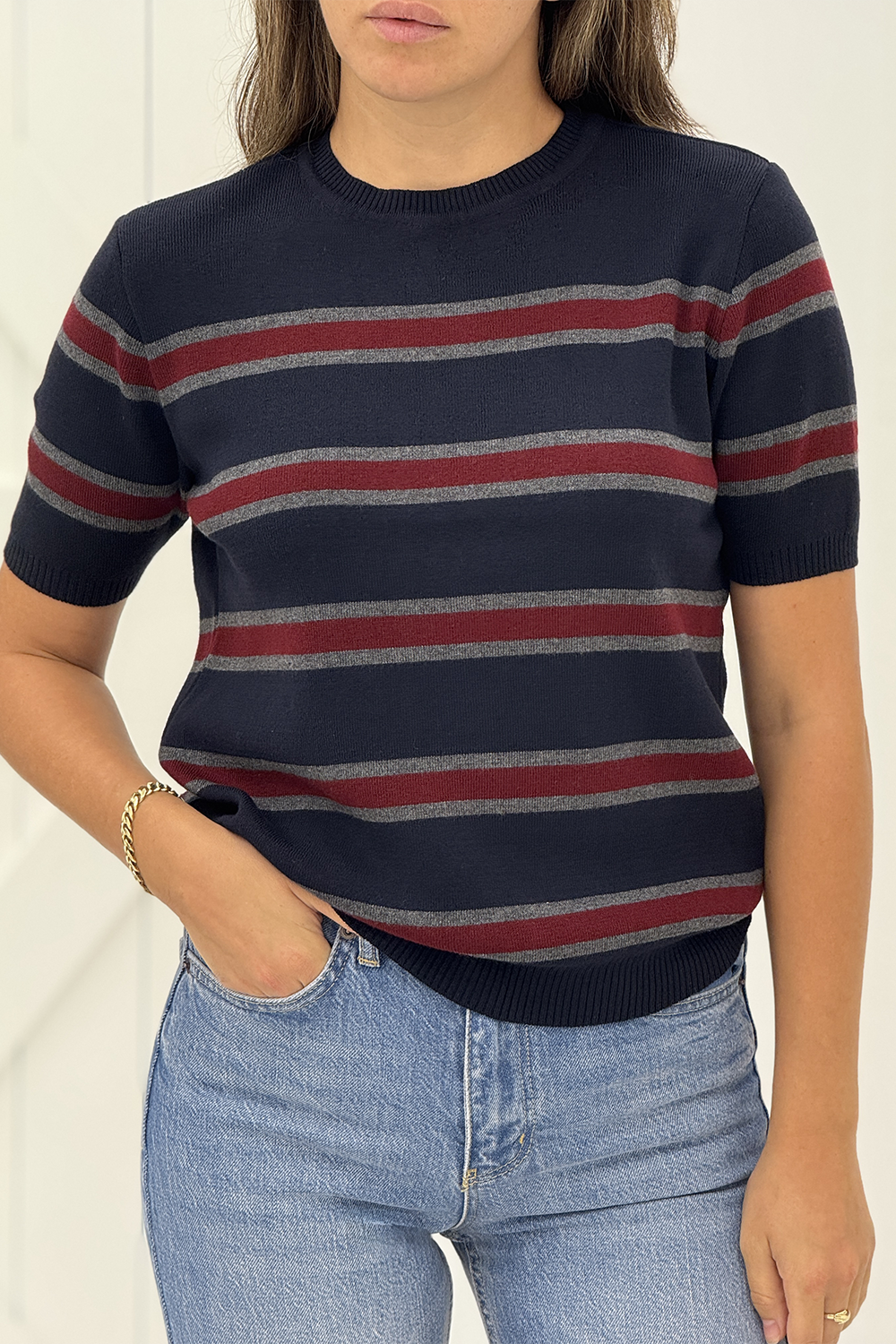 Lacivert Çizgili Tshirt 3124