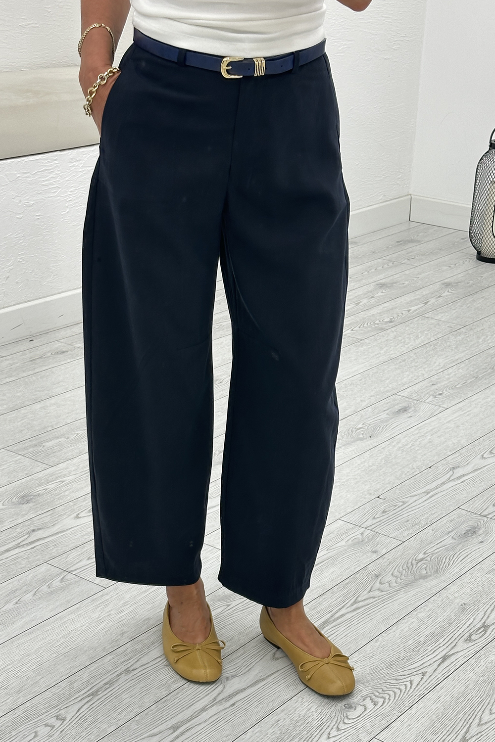 Lacivert Kemerli Pantolon 444