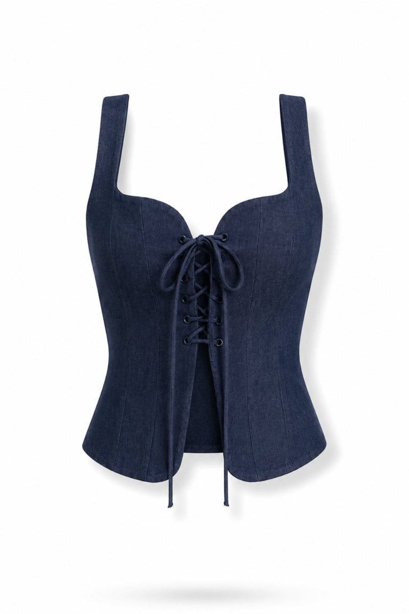 Lacivert Korse Bluz 3879