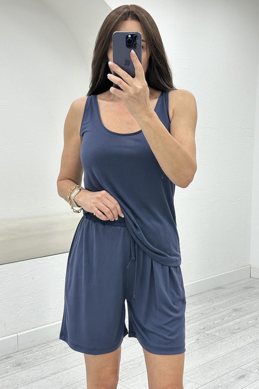 Lacivert Modal Atlet Şort Takım 3910