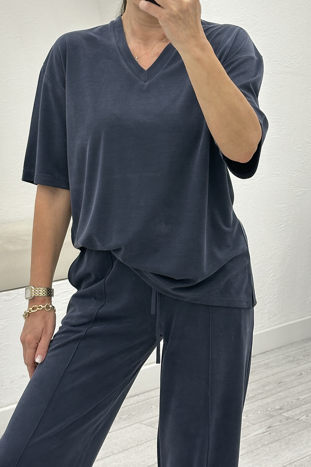 Lacivert Modal Tshirt Pantolon Takım 7342