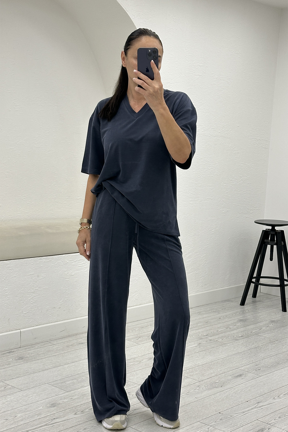 Lacivert Modal Tshirt Pantolon Takım 7342