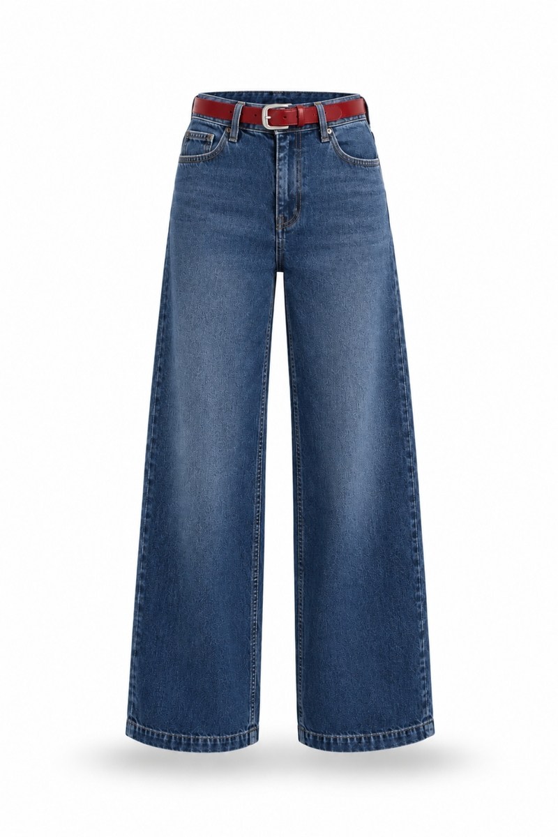 Mavi Kemerli Jean Pantolon 01028