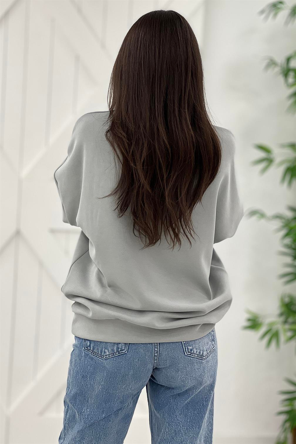 Mint Bisiklet Yaka Basic Modal Sweatshirt 1275