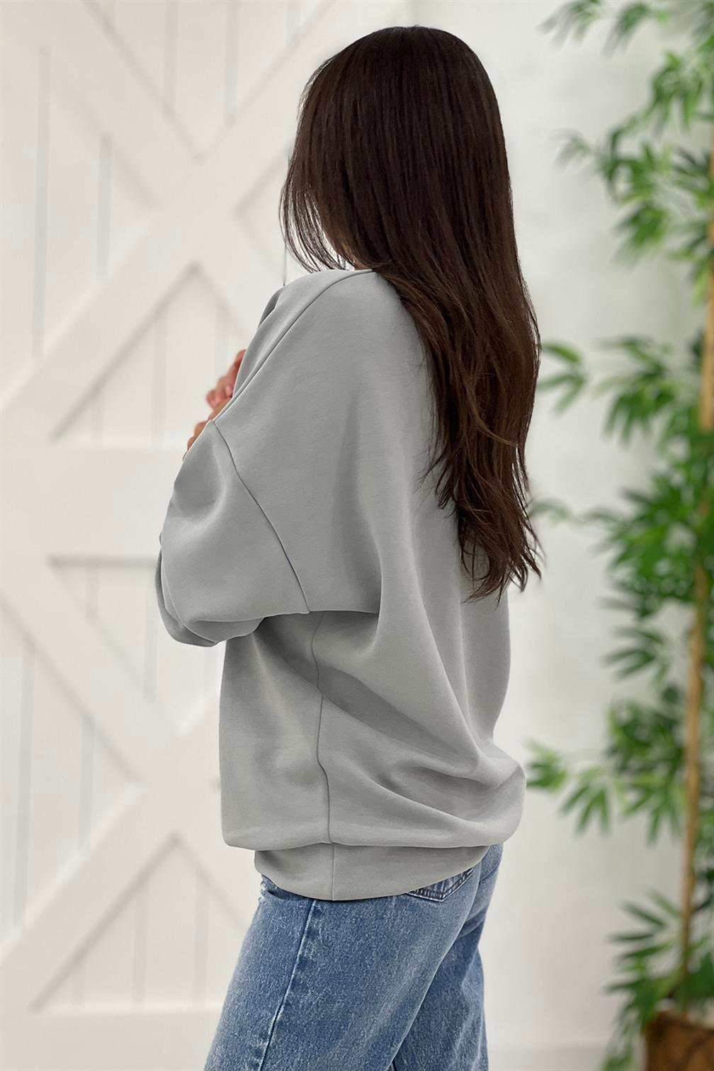 Mint Bisiklet Yaka Basic Modal Sweatshirt 1275