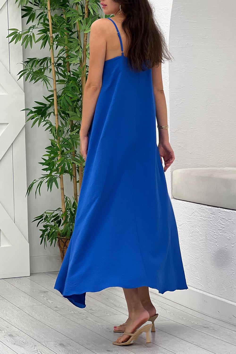 Saks Askılı Elbise 2975