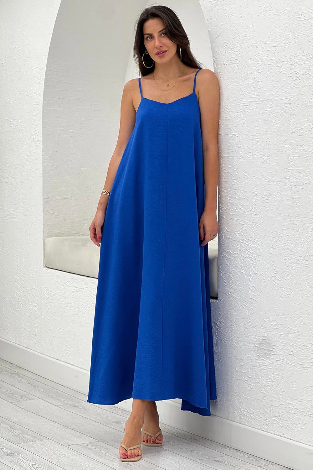 Saks Askılı Elbise 2975