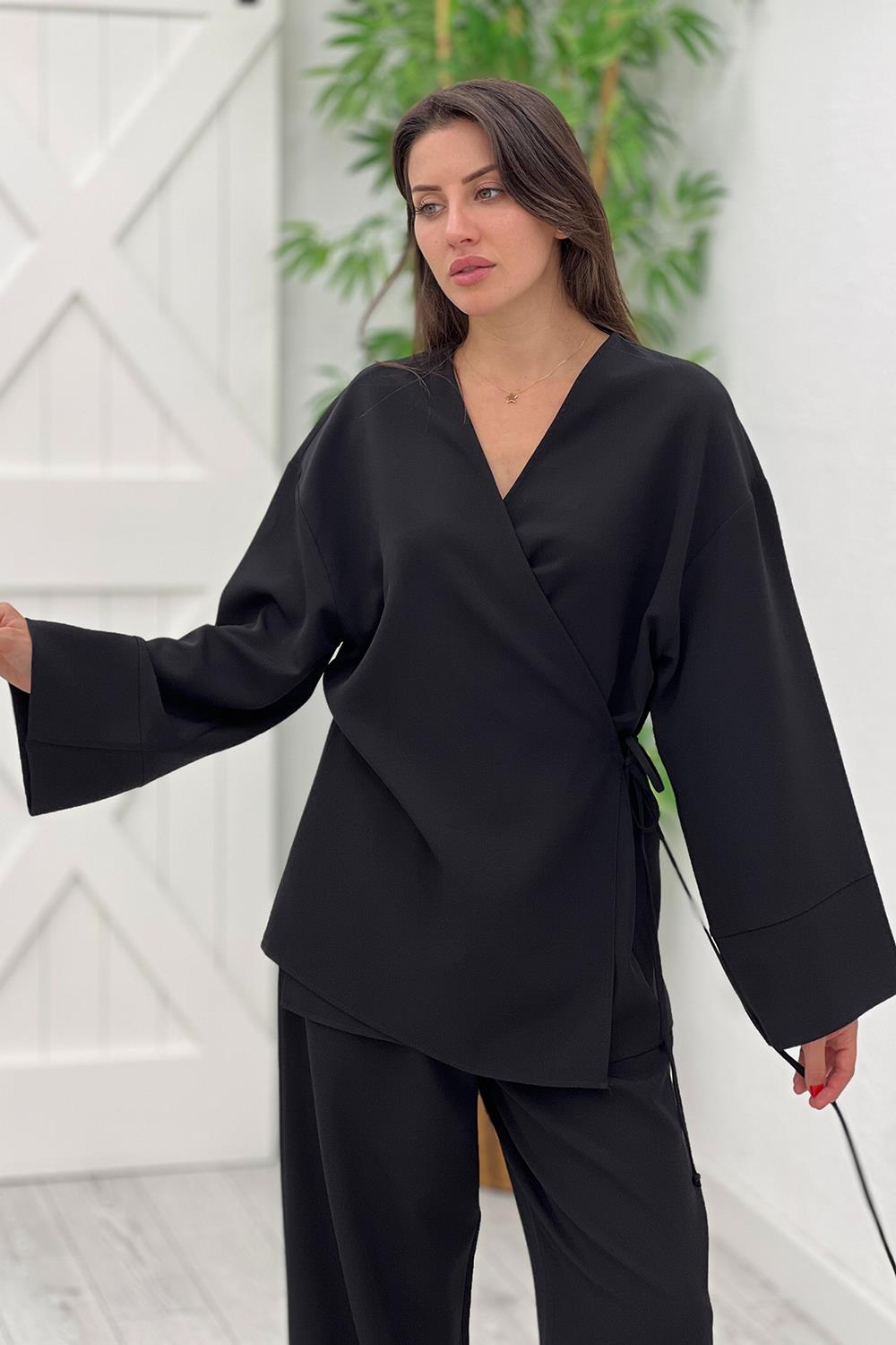 Siyah Bluz Pantolon Takım 8451