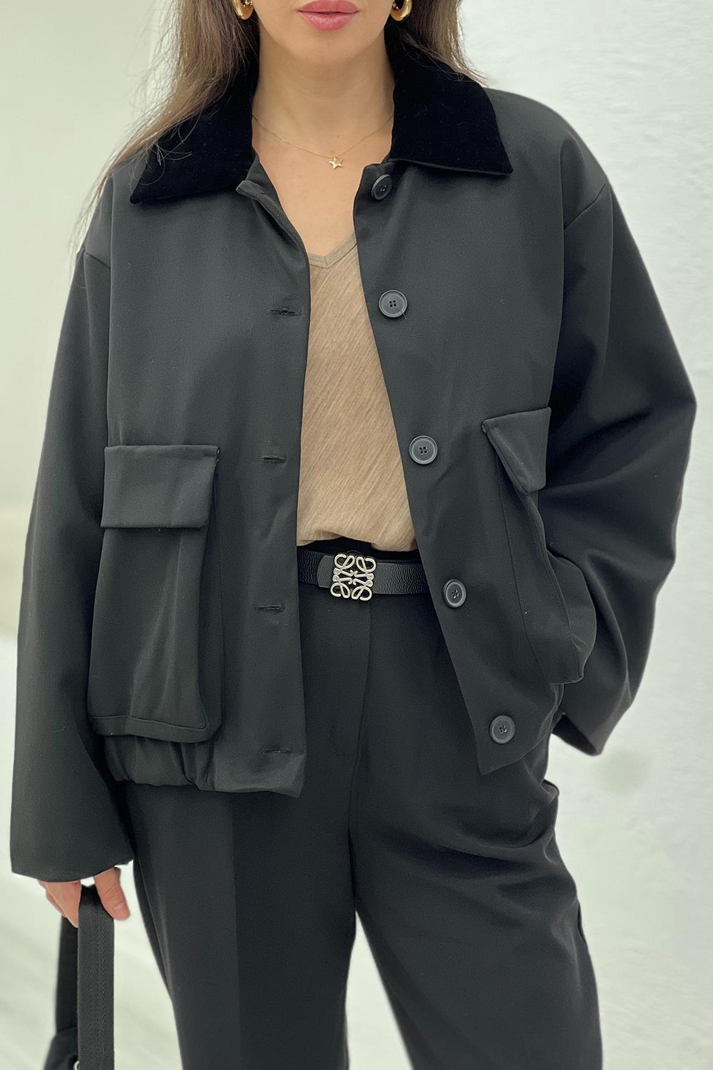 Siyah Bomber Ceket 2153