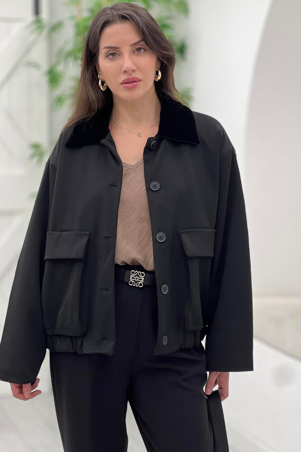 Siyah Bomber Ceket 2153