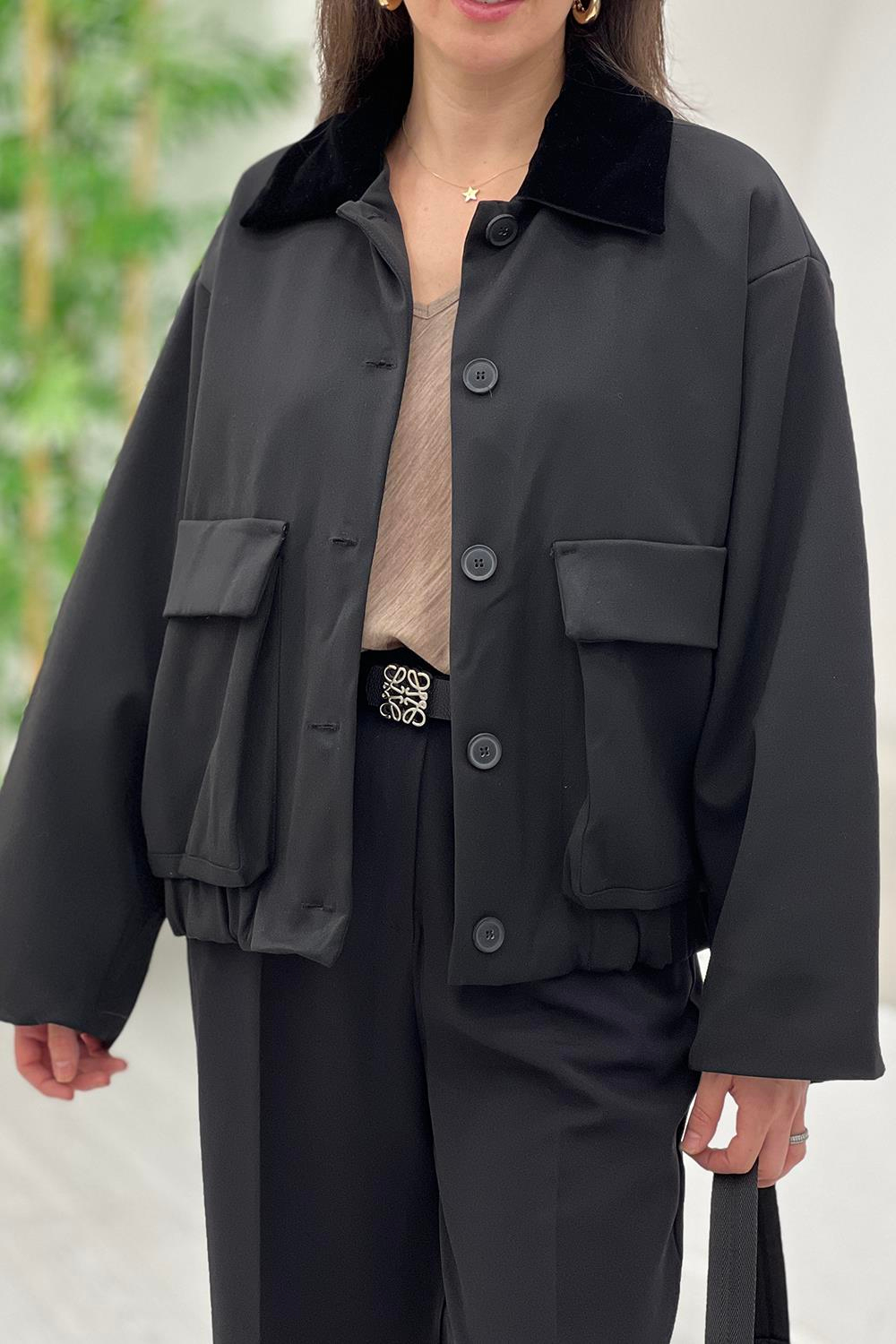 Siyah Bomber Ceket 2153
