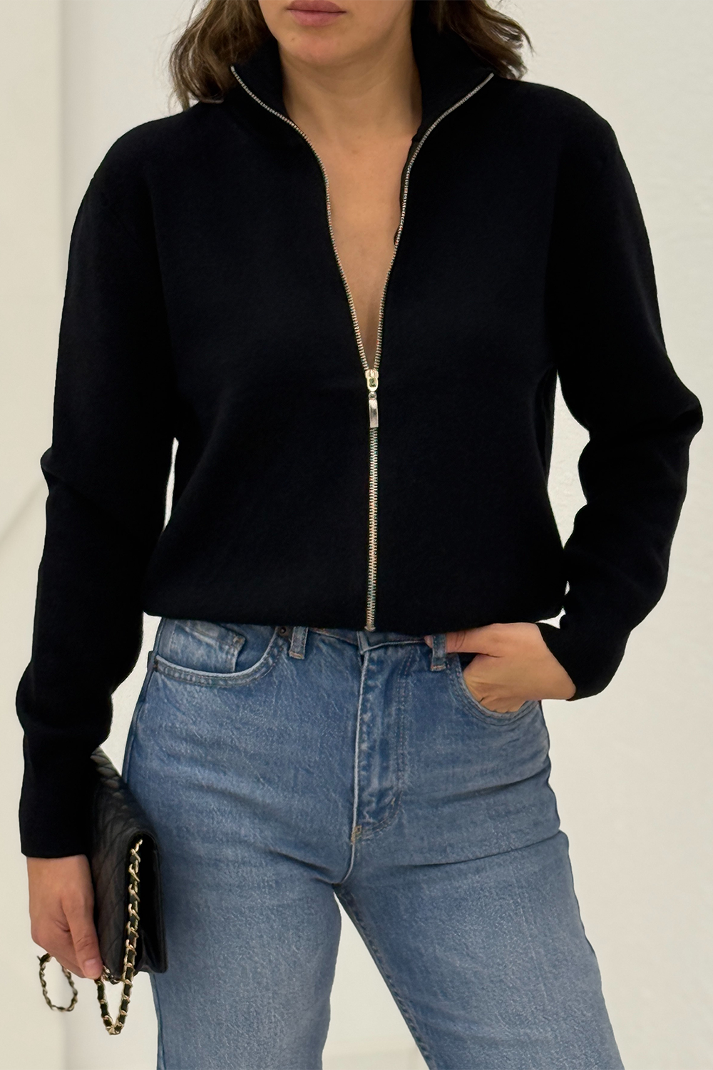 Siyah Fermuarlı Hırka 24171