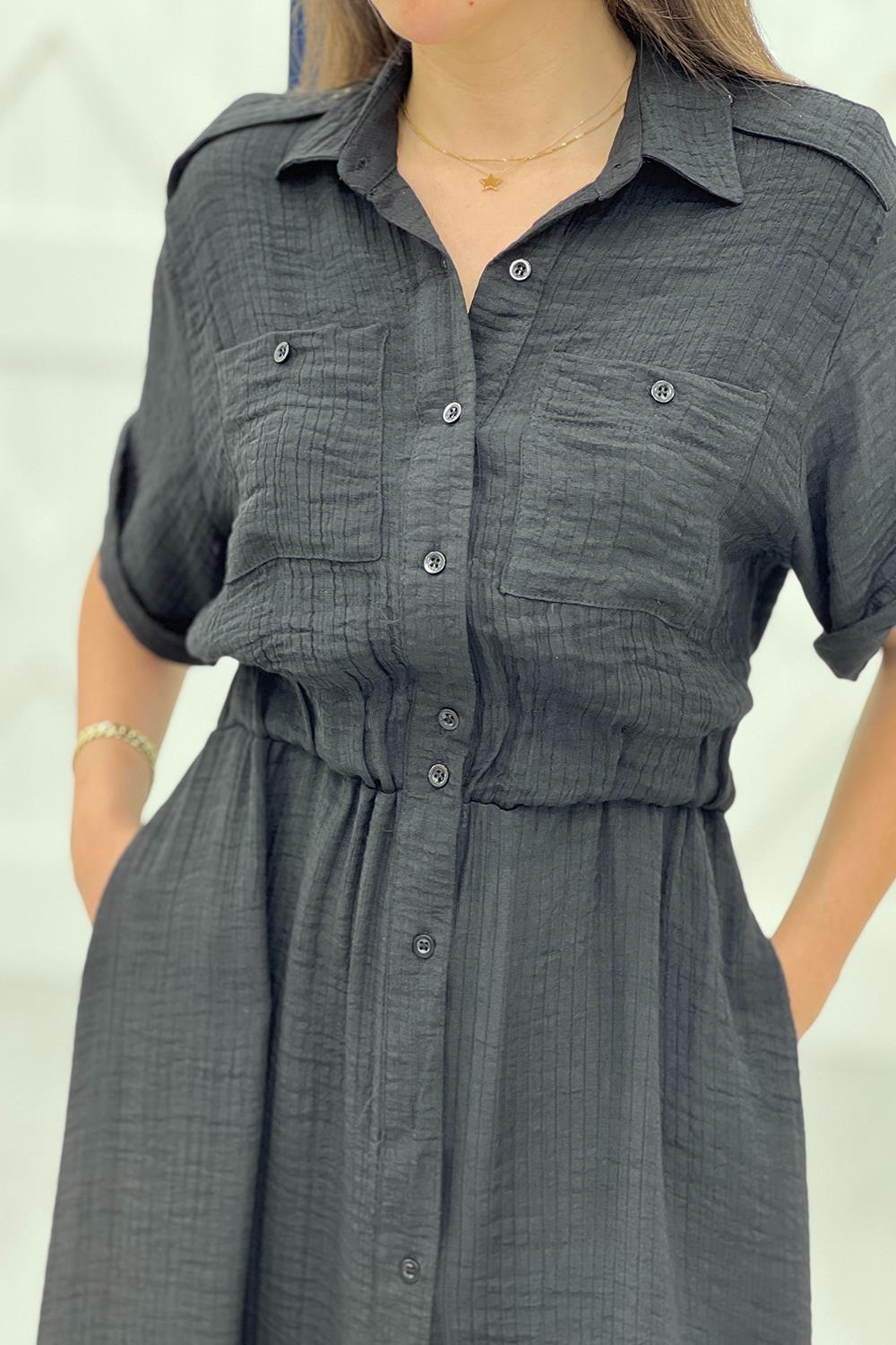 Siyah Gömlek Elbise 1895