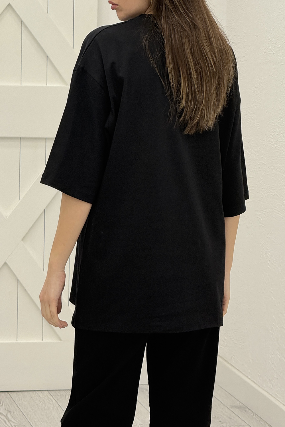 Siyah Oversize Basic Tshirt 1100