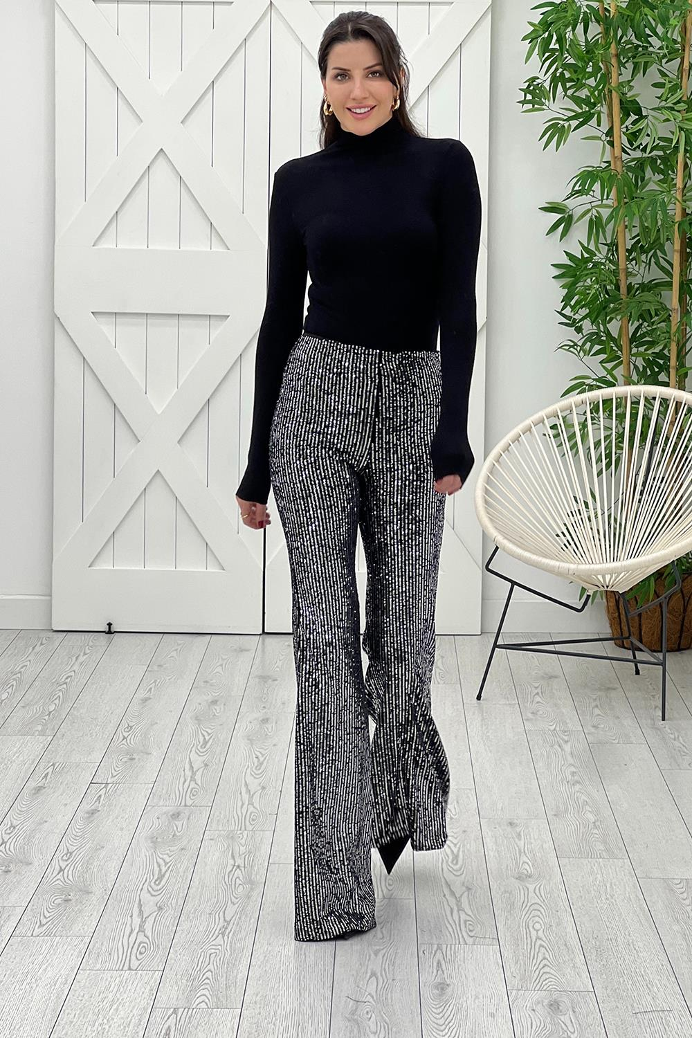 Siyah Payet Pantolon 40230