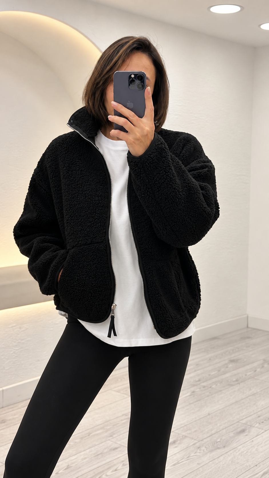 Siyah Polar Ceket 23236