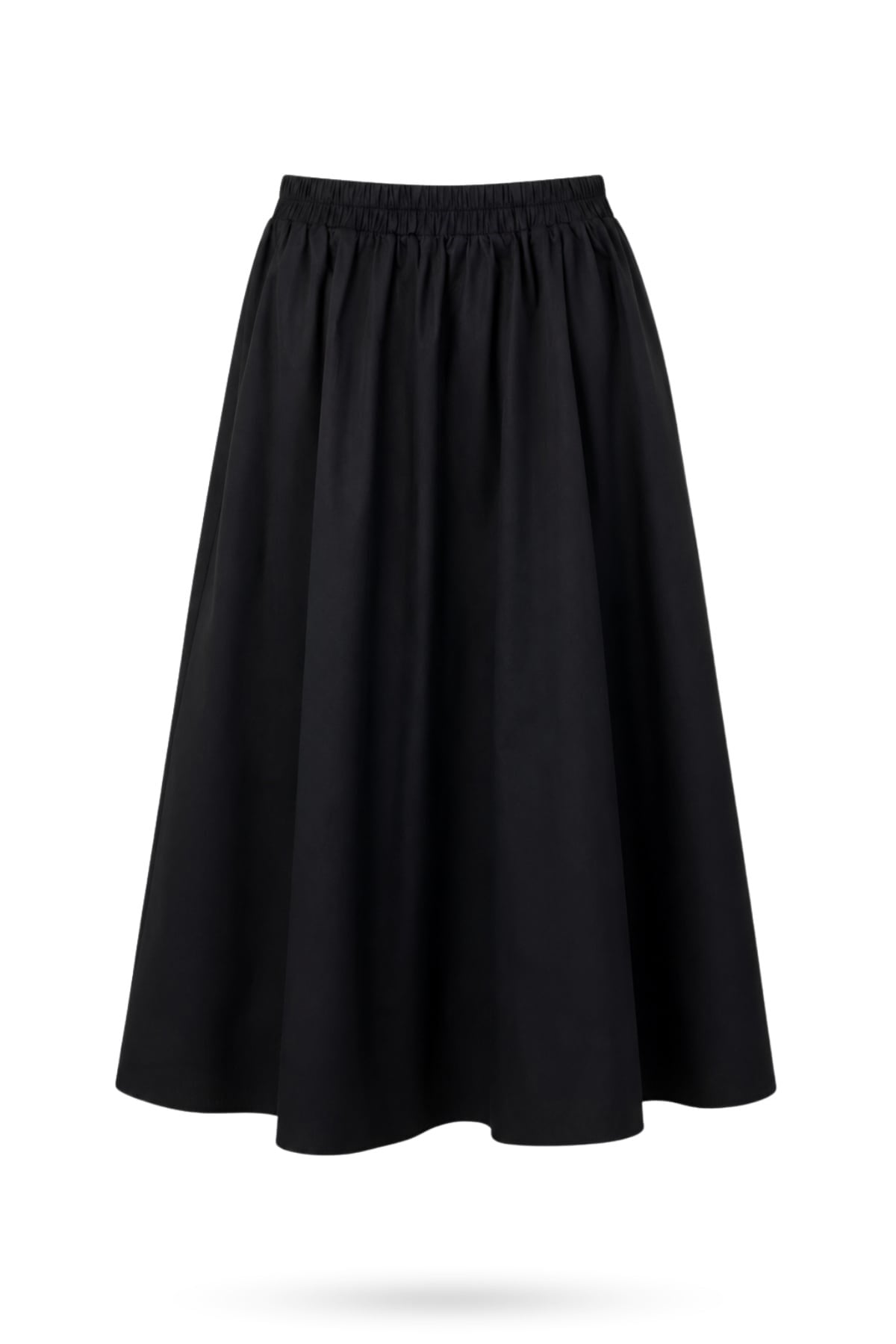 Siyah Poplin Midi Etek 3907