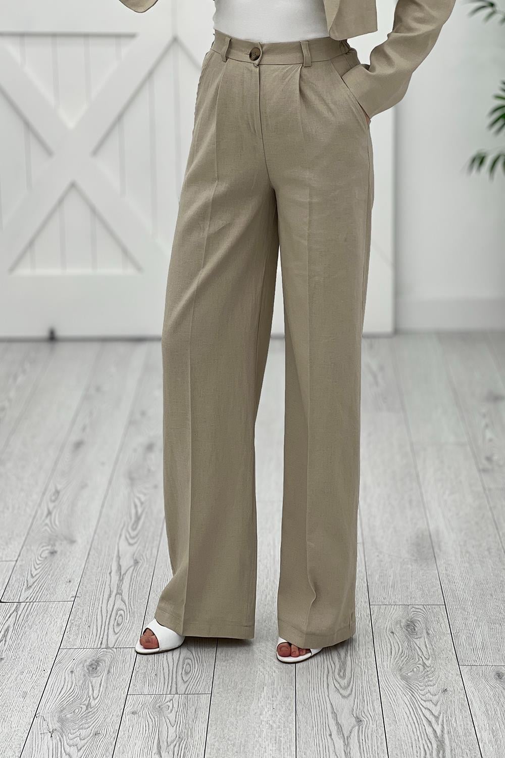 Taş Keten Ceket Pantolon Takım 50971