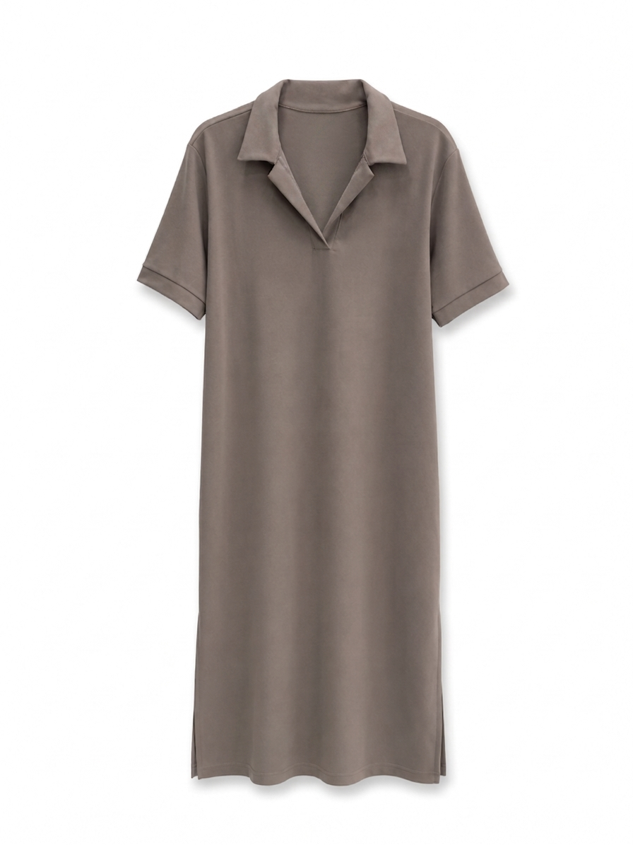 Vizon Polo Yaka Modal Elbise 1173