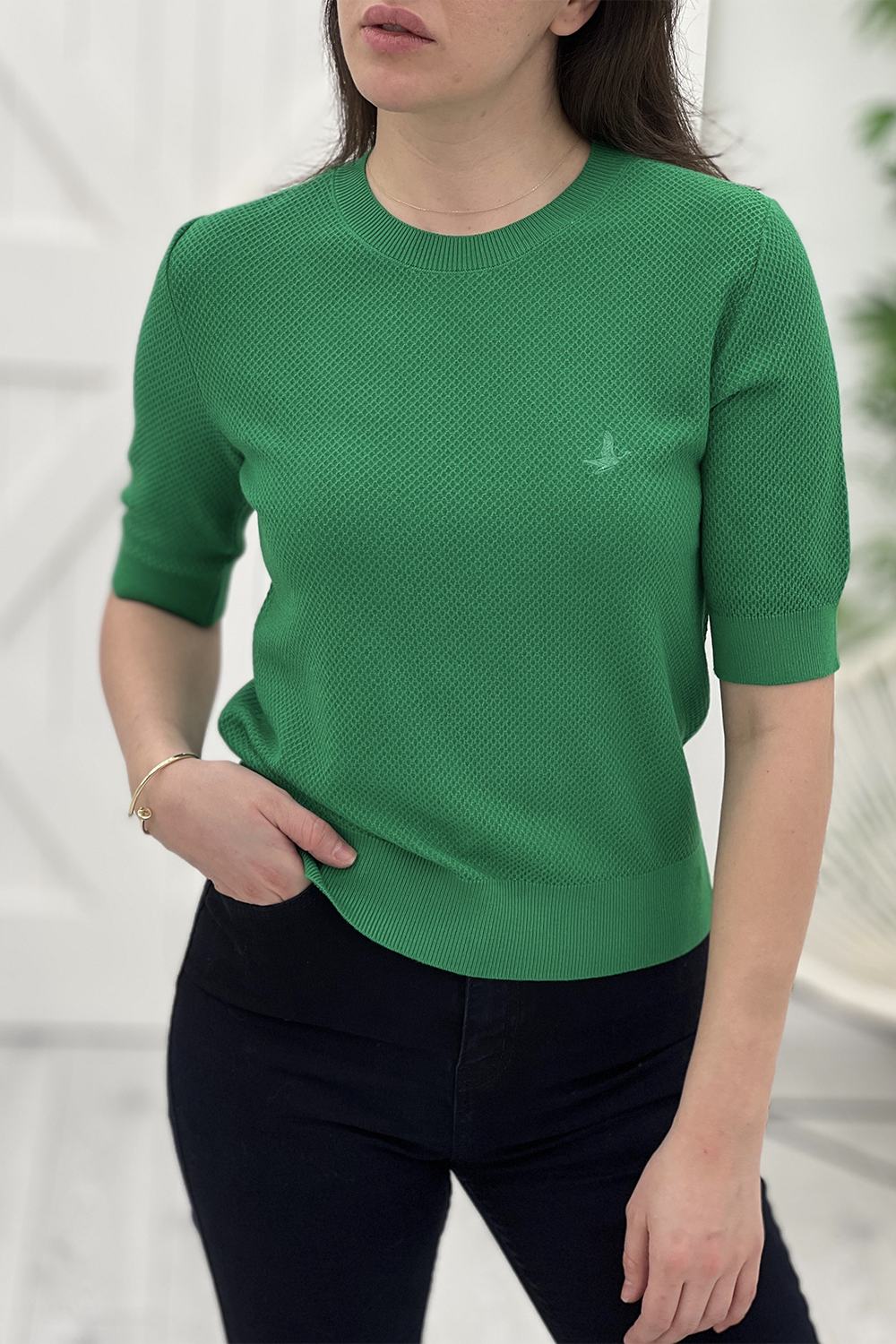 Yeşil Nakışlı Tshirt 2497
