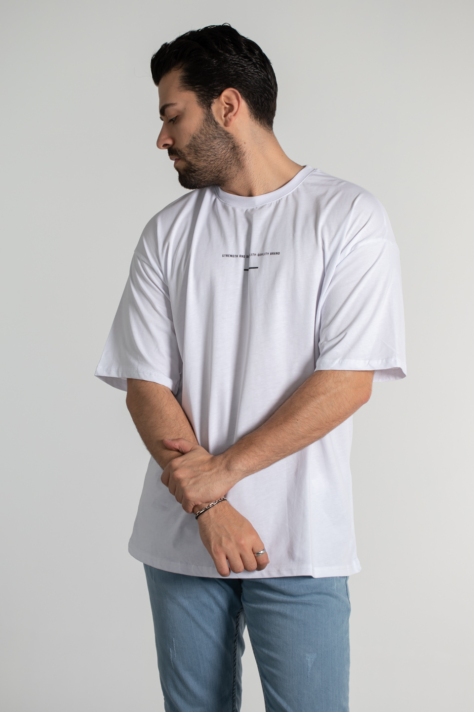 1997 baskılı oversıze t-shırt-4011 Beyaz