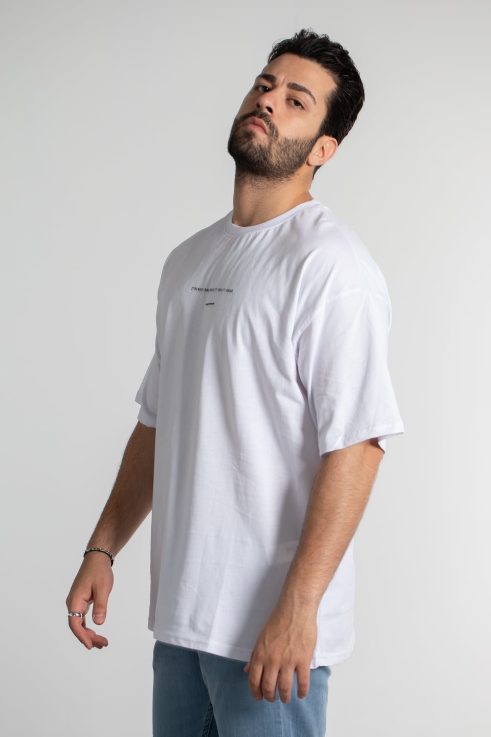 1997 baskılı oversıze t-shırt-4011 Beyaz