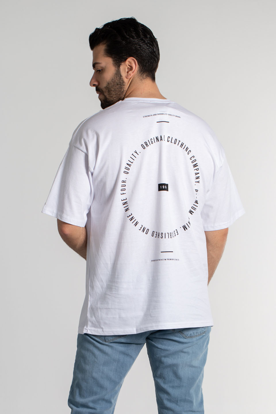 1997 baskılı oversıze t-shırt-4011 Beyaz