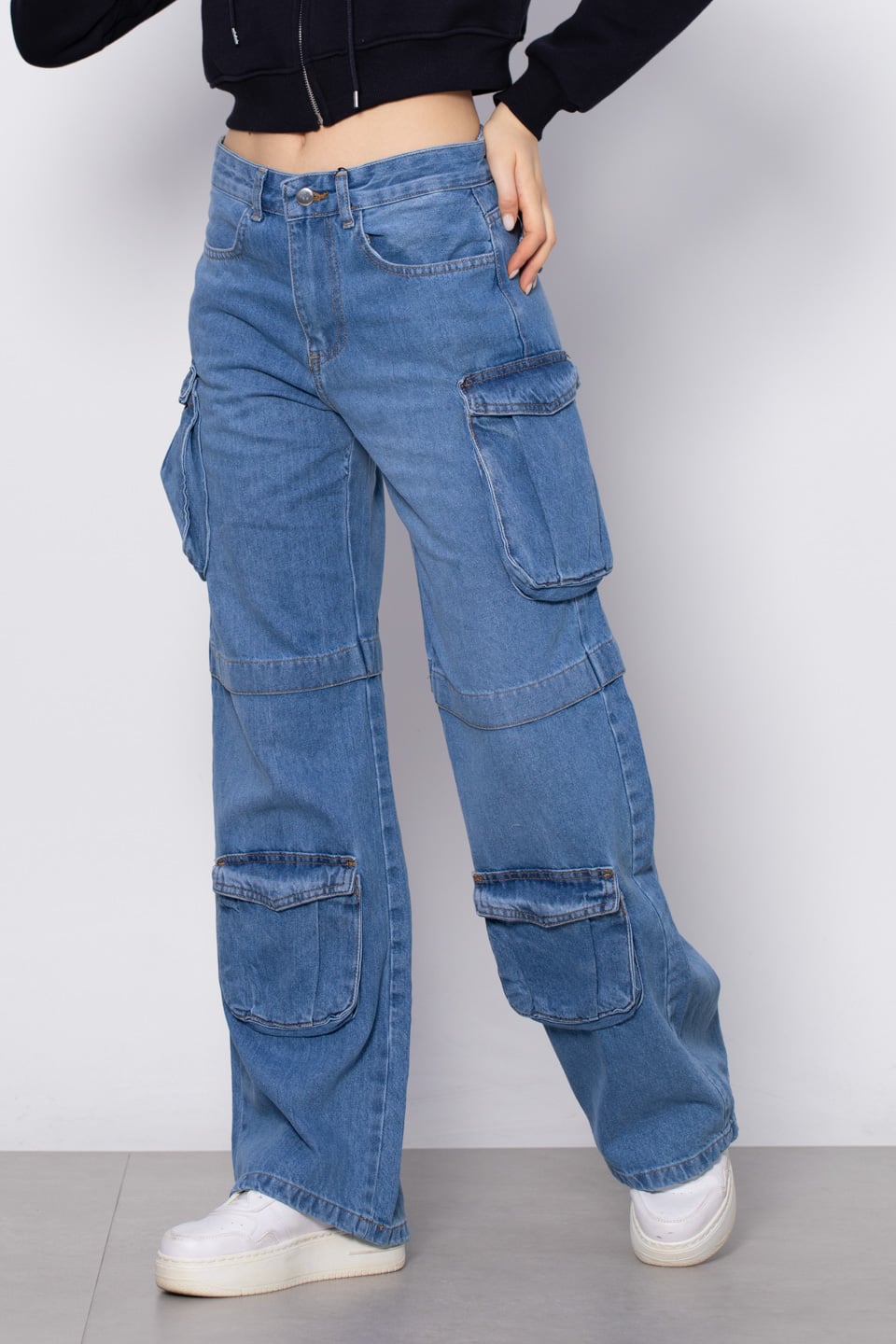 4 Cepli kot pantolon-28385 Mavi