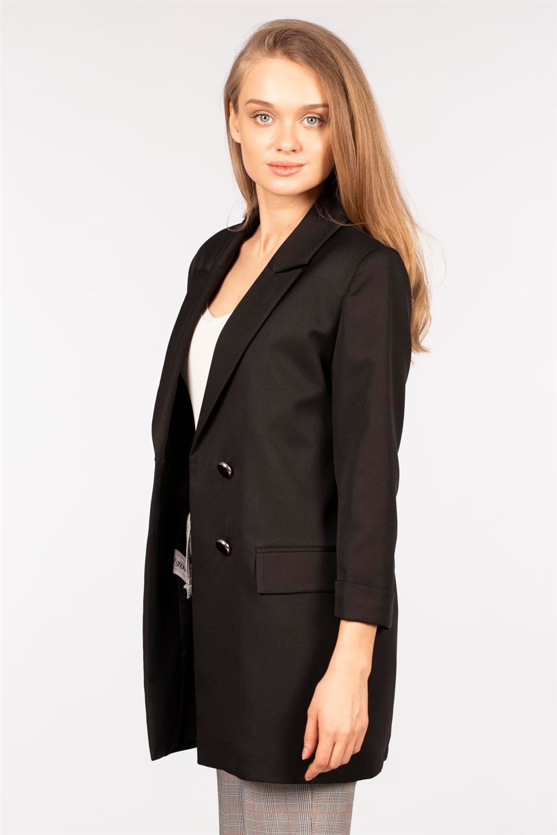 4 Düğmeli Blazer Ceket-Siyah