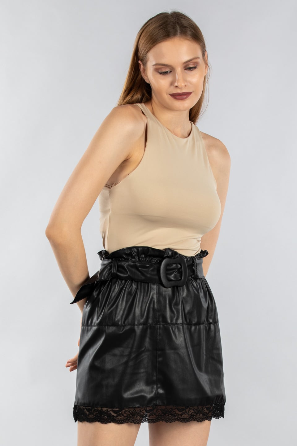 Alttan çıtçıtlı sıfır kol body-1386 Taş