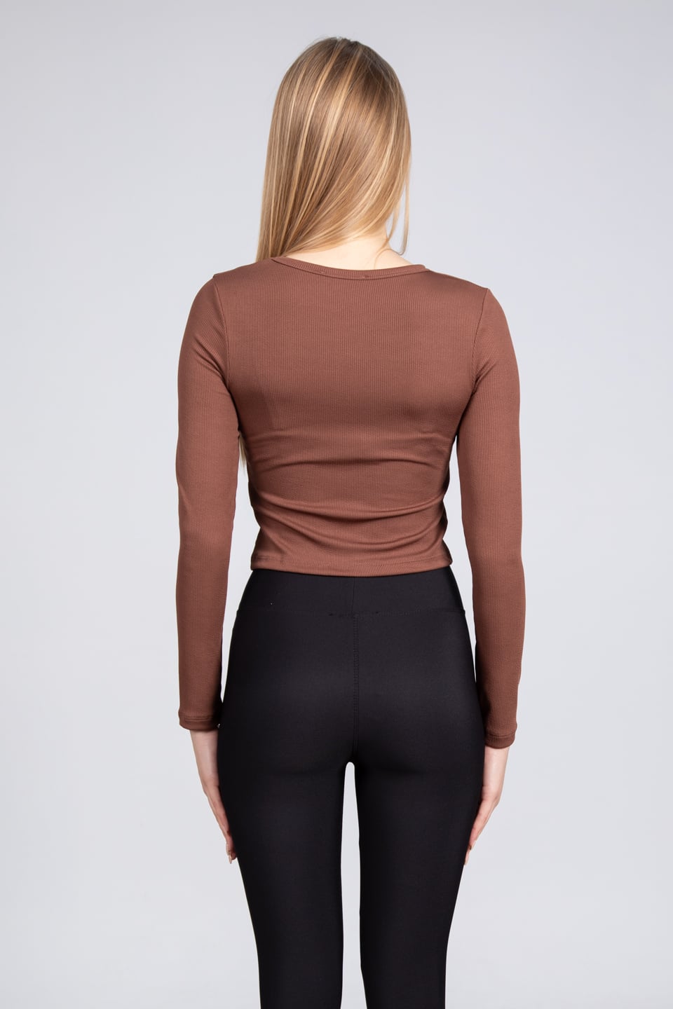 Angel nakışlı body-DVN0475 Kahve