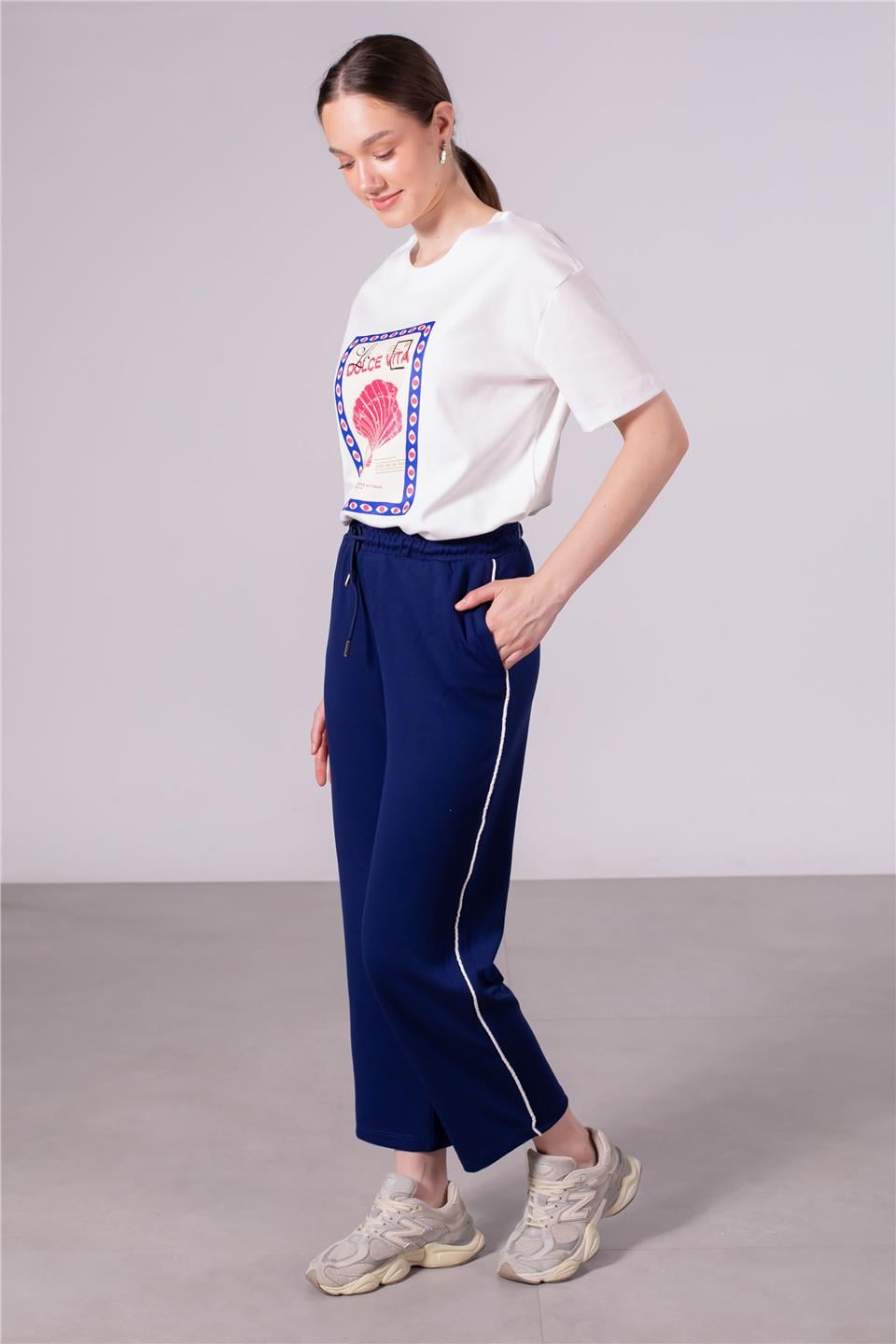 Ara biye cepli pantolon-DVN0973 Lacivert