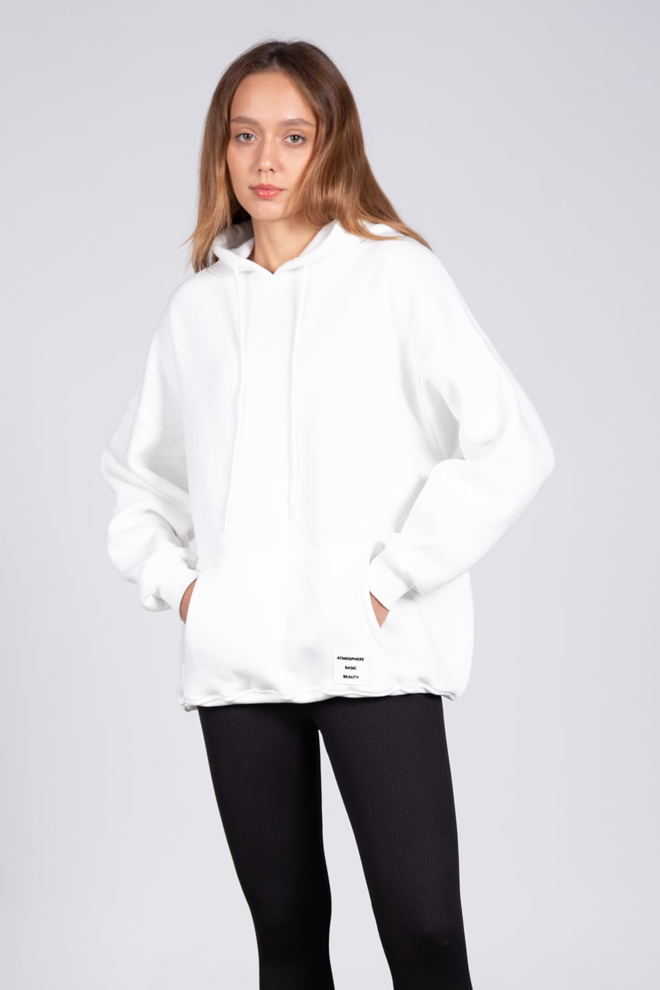 Arka baskı detay sweatshirt-82024 Ekru